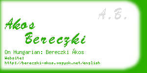 akos bereczki business card